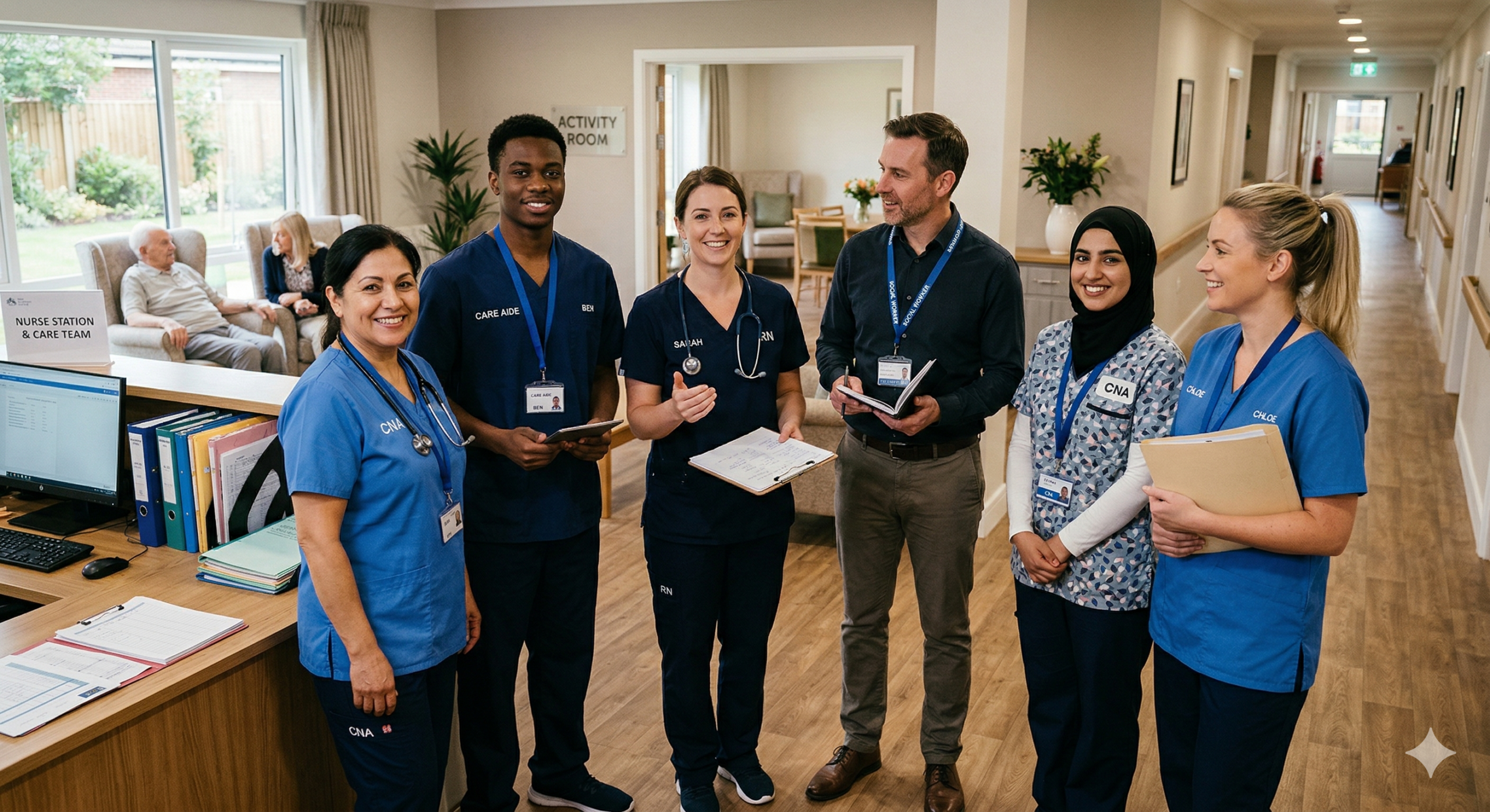 Group of professional caregivers